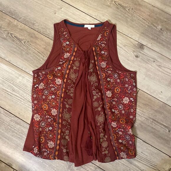 Coco & Jaimeson Size 1X Maroon Tank - Picture 1 of 5